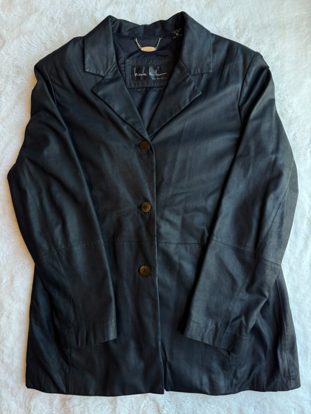 Nicole Miller Leather Jacket Size XL
